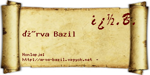 Árva Bazil névjegykártya